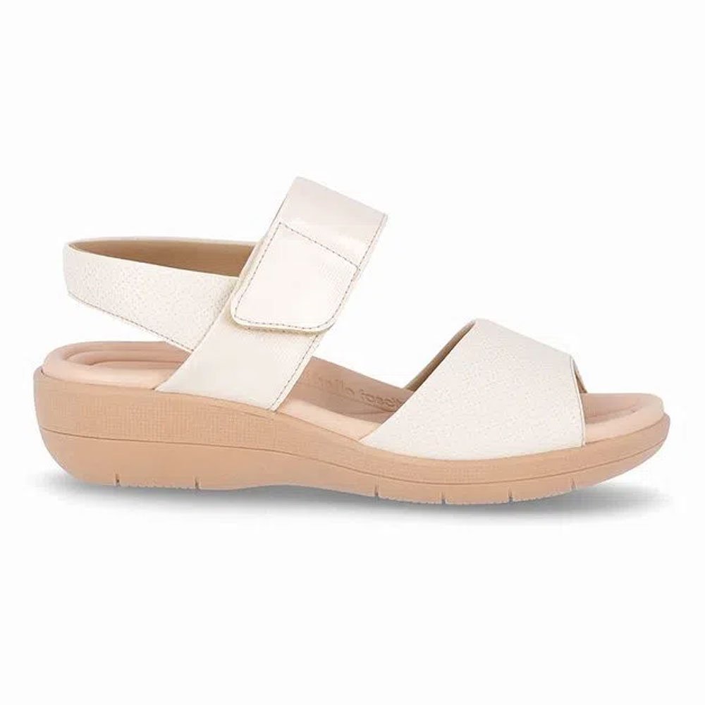 Sandália Feminina Anabela Fascite Off White Piccadilly 239016-1 Branco 1