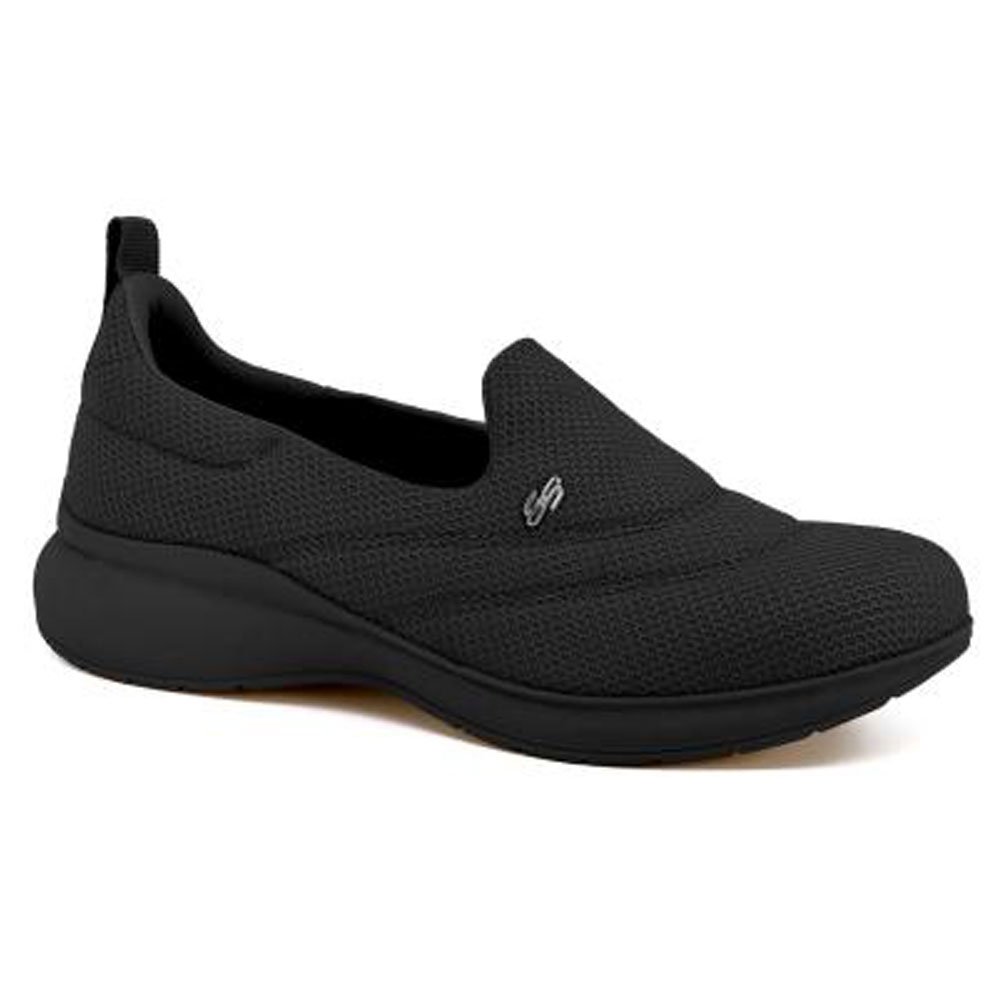 Tênis Casual Feminino Slip On Preto Usaflex AB6415