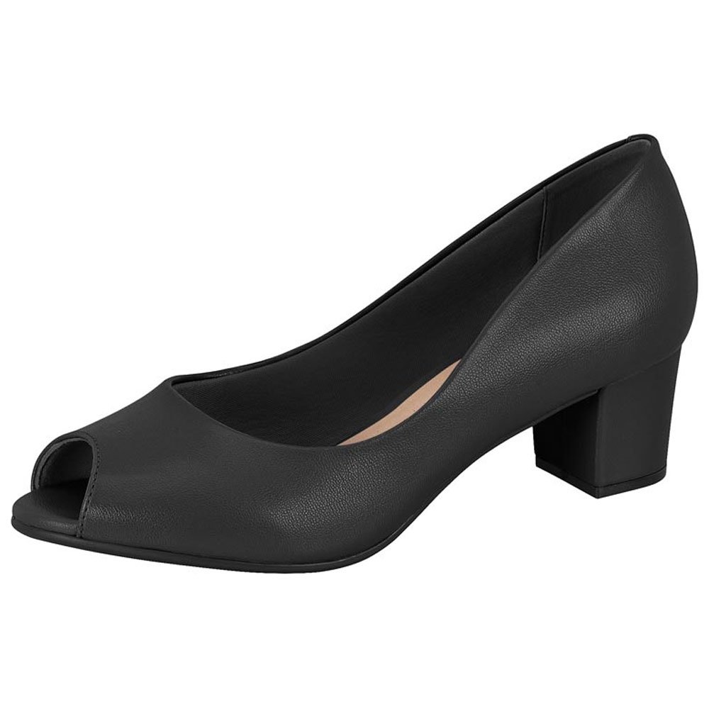 Sapato Feminino Peep Toe Napa Turim Preto Beira Rio 4777.400 Preto 2
