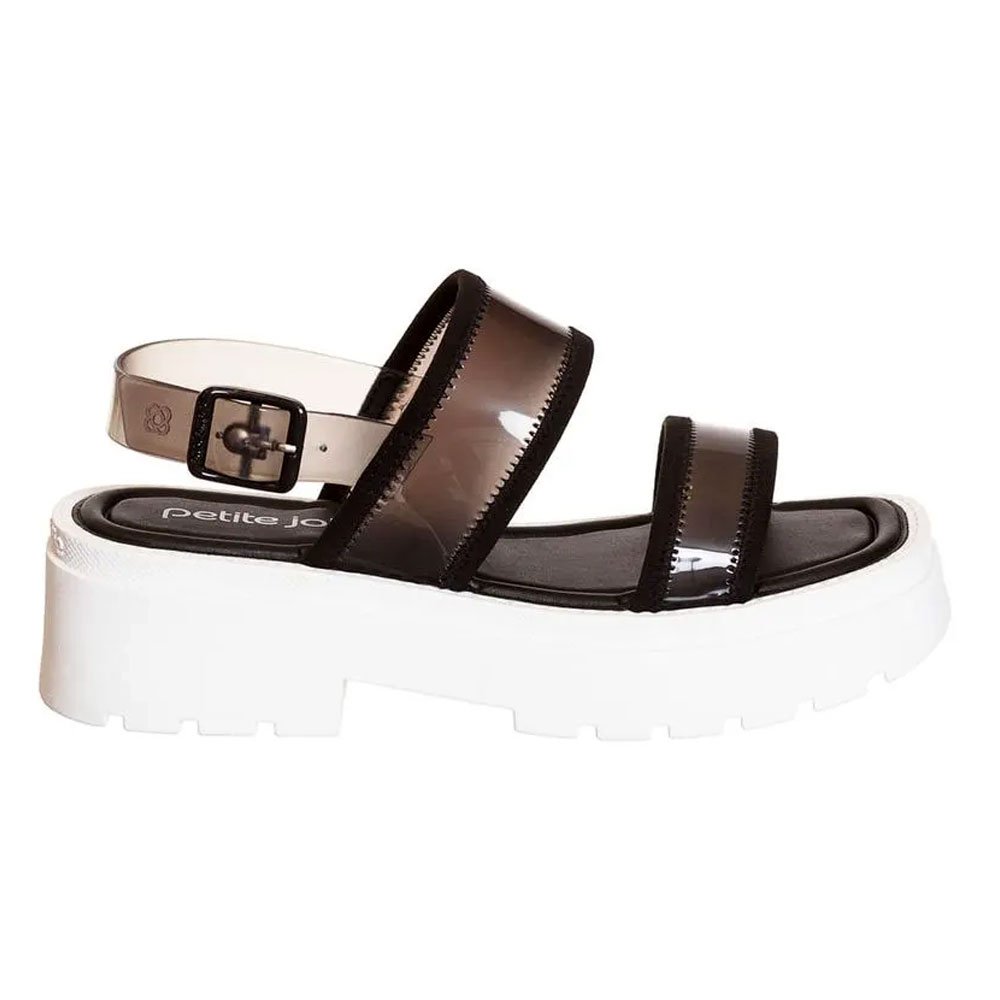 Sandália Feminina Naomi Translúcido Preto Petite Jolie PJ7013 Preto 1