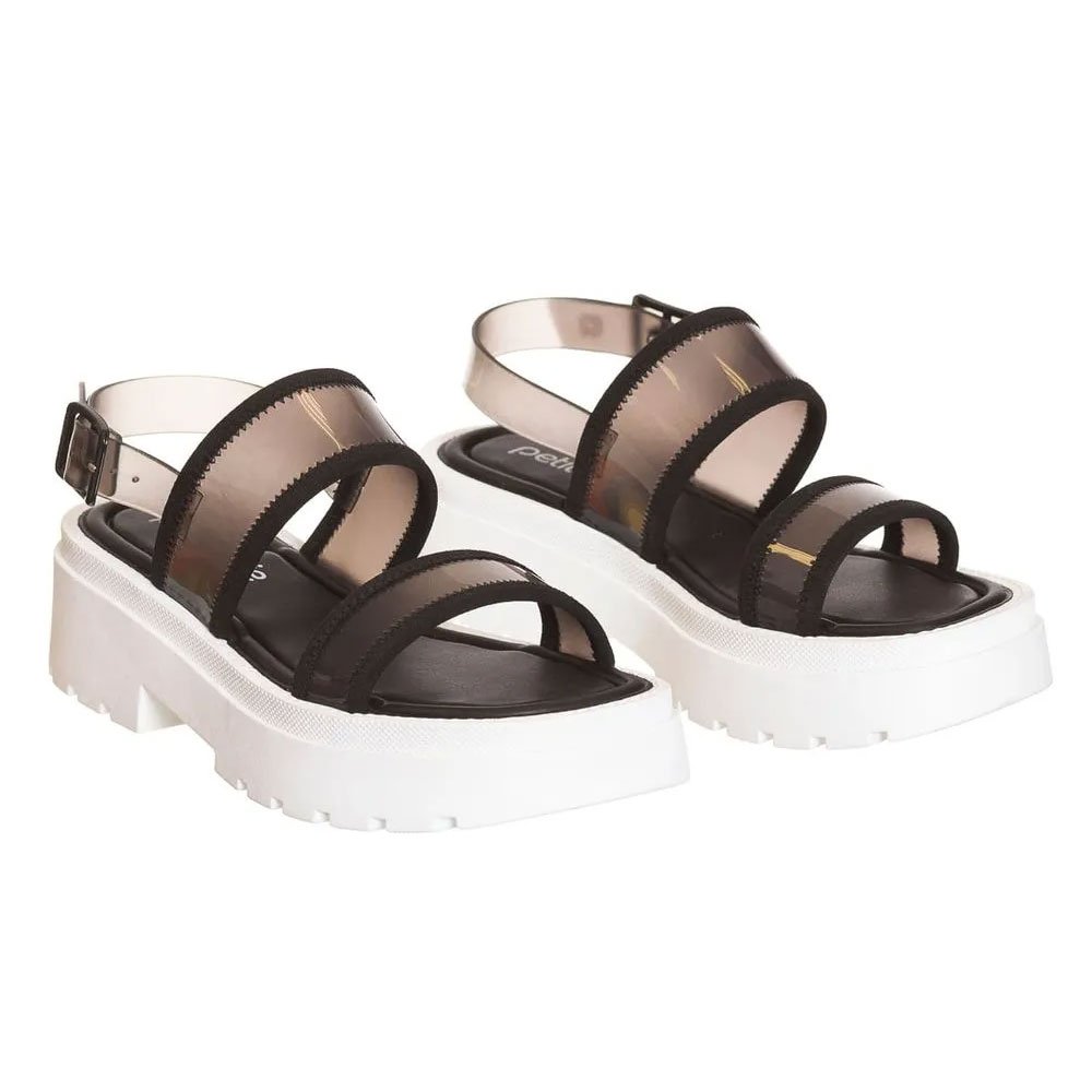 Sandália Feminina Naomi Translúcido Preto Petite Jolie PJ7013 Preto 2