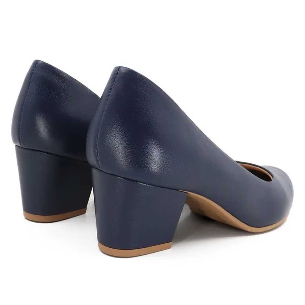 Scarpin Feminino Salto Bloco Napa New Blue Usaflex Q6692 Azul 3