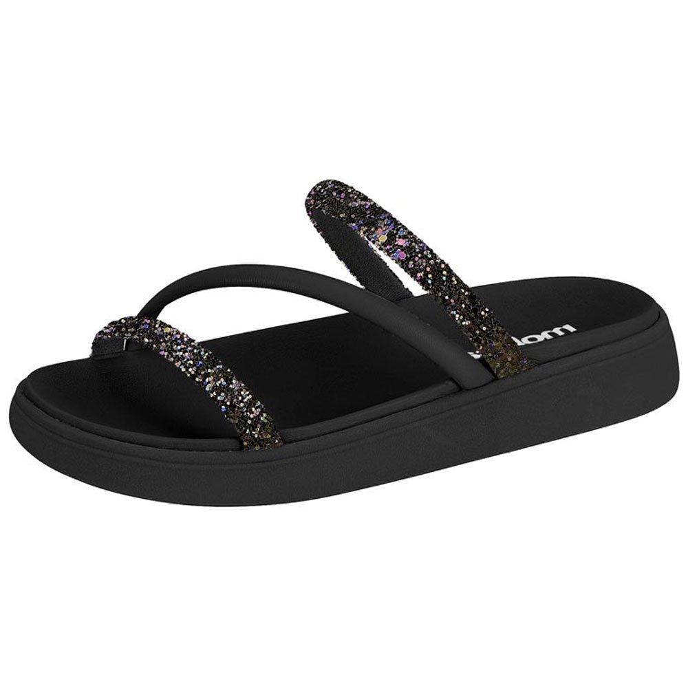 Chinelo Flatform Tira Tripla Multi Preto Moleca 5469.121 Preto 2