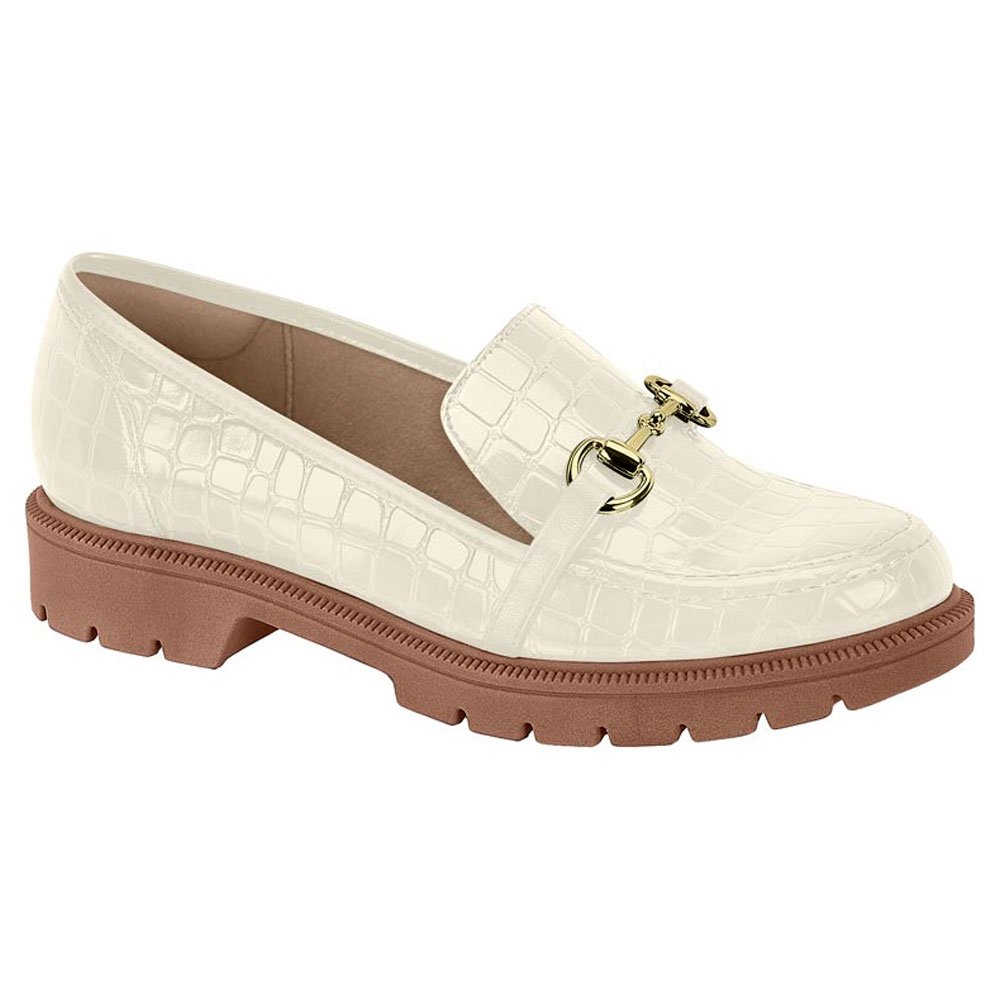 Mocassim Loafer Feminino Texturizado Branco Off Beira Rio 4283.104