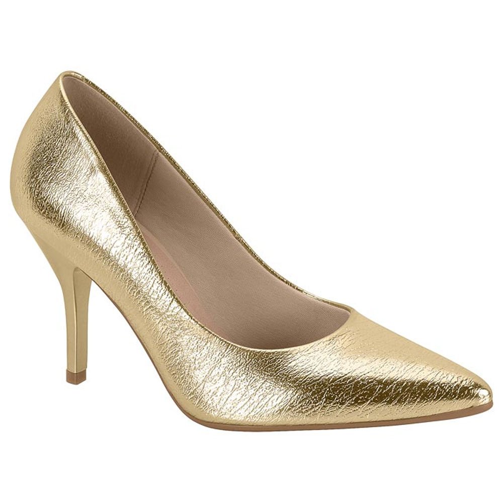 Scarpin Feminino Salto Alto Dourado Beira Rio 4122.1500 Dourado 1