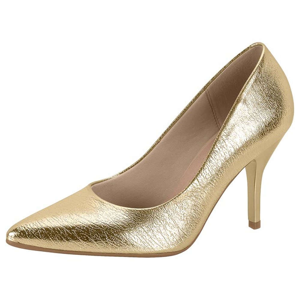 Scarpin Feminino Salto Alto Dourado Beira Rio 4122.1500 Dourado 2