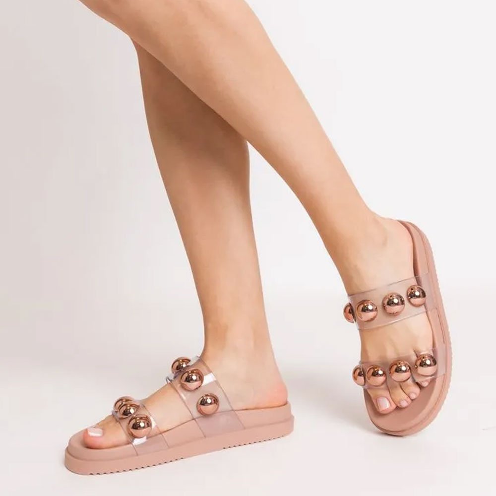 Chinelo Feminino Ice Translúcido Mocca Petite Jolie PJ7186 Bege 2
