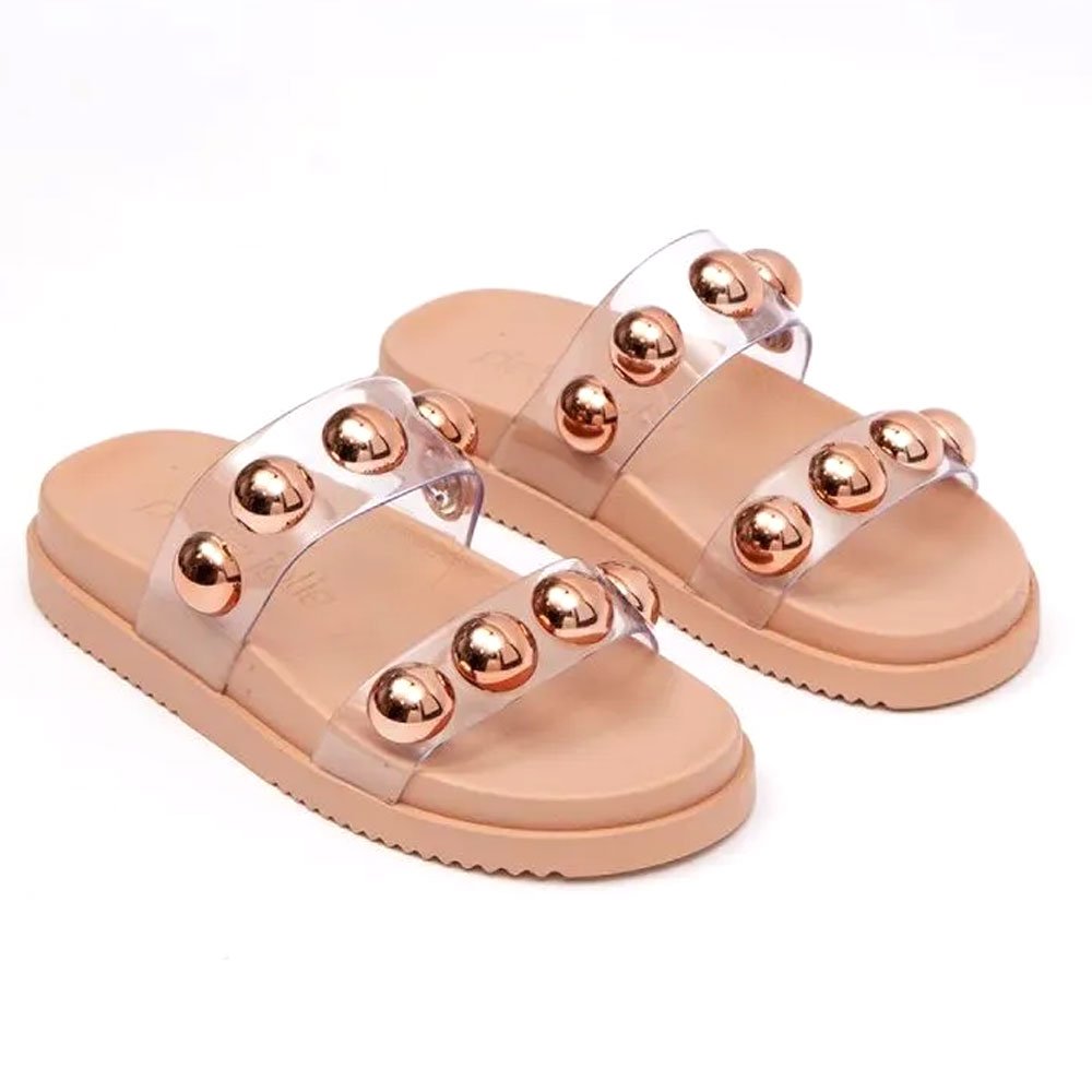Chinelo Feminino Ice Translúcido Mocca Petite Jolie PJ7186 Bege 5