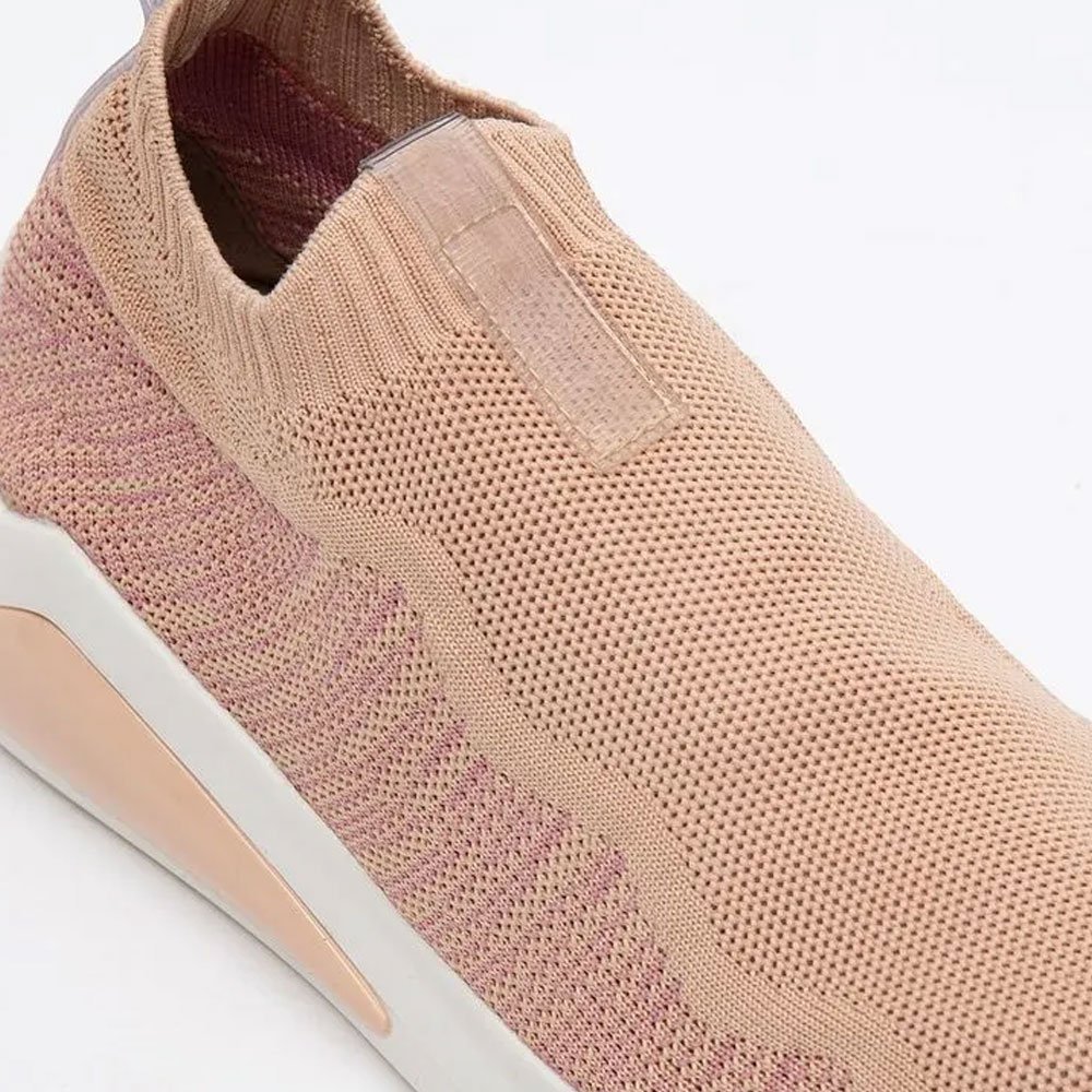 Tênis Feminino Hype Knit Slip On Nude New Petite Jolie PJ5517 Rosa 2