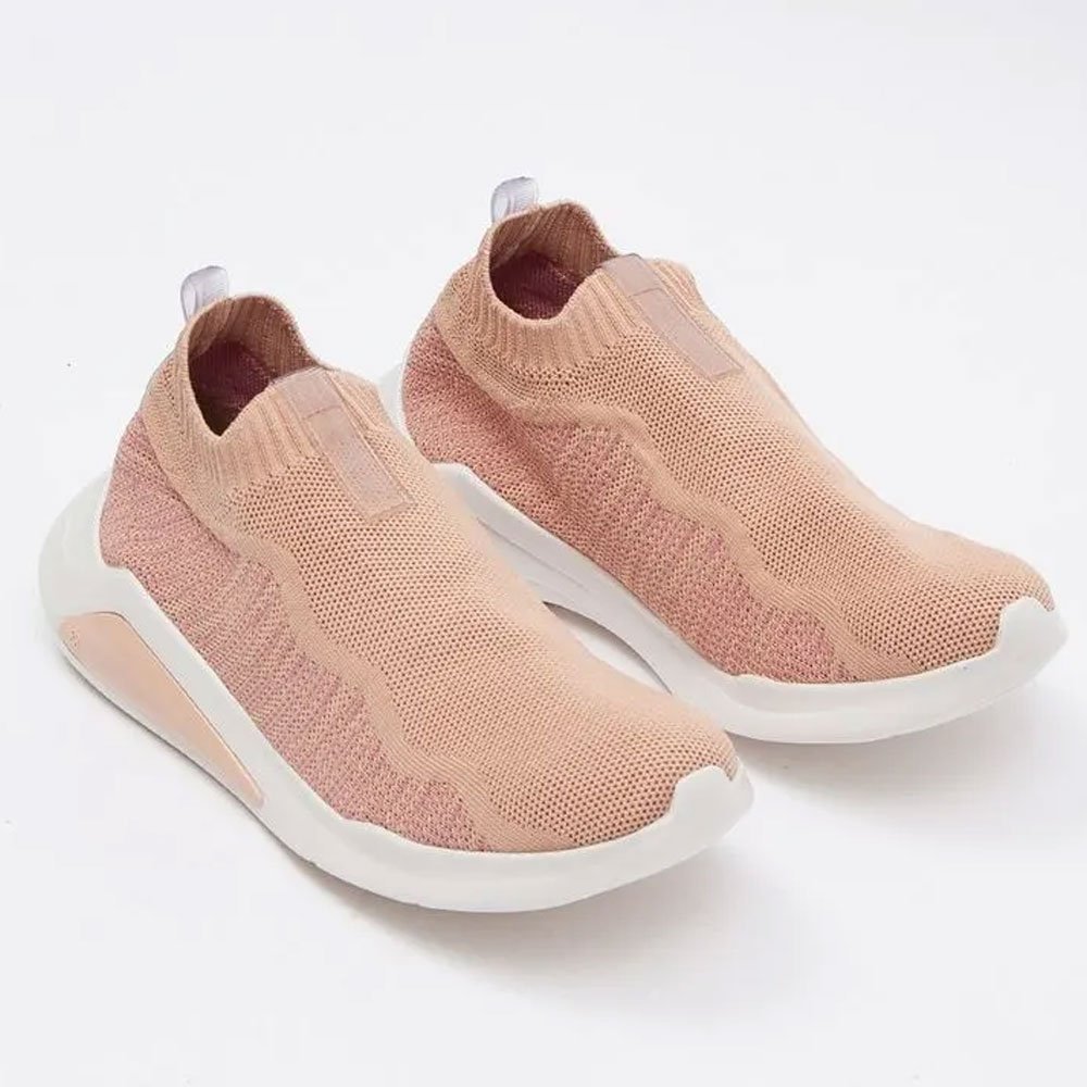 Tênis Feminino Hype Knit Slip On Nude New Petite Jolie PJ5517 Rosa 3