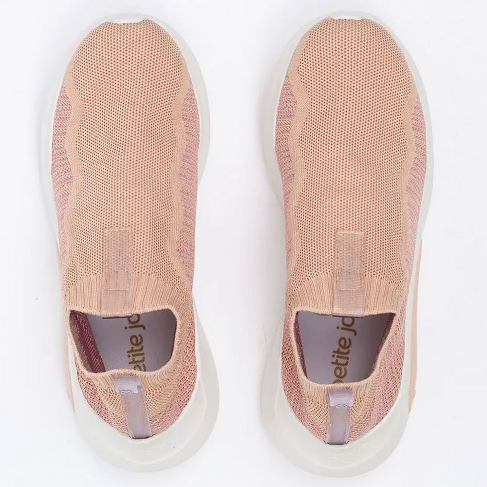 Tênis Feminino Hype Knit Slip On Nude New Petite Jolie PJ5517 Rosa 4