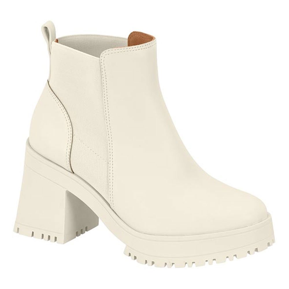 Bota Feminina Salto Bloco Napa Branco Off Vizzano 3091.100 Branco 2