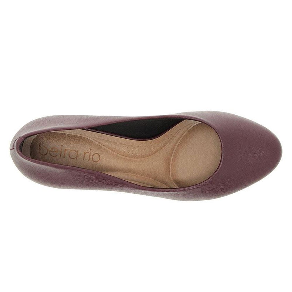Sapato Social Feminino Napa Vinho Beira Rio 4777.409 Vermelho 3