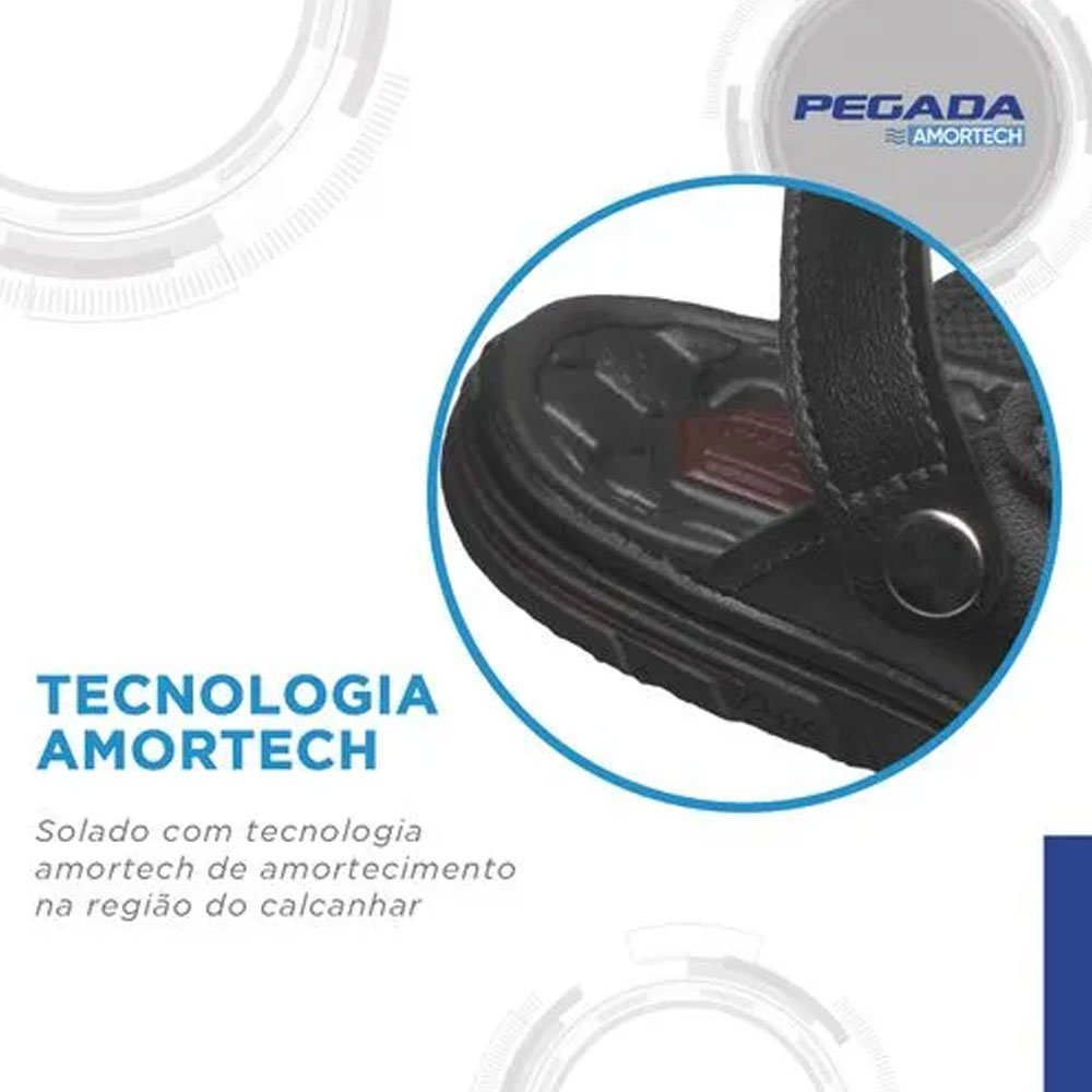 Sandália Papete Infantil Masculina Preto Pegada 373303-03 Preto 4