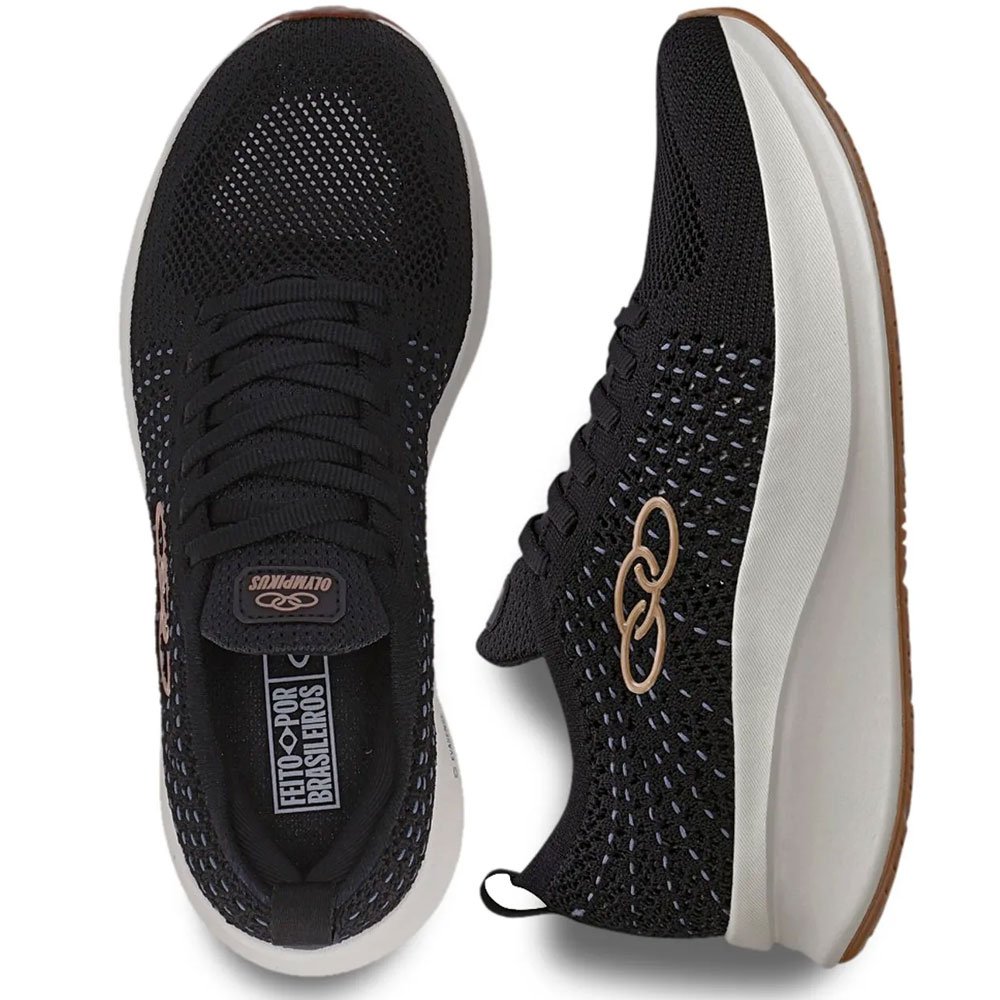 Tênis Esportivo Feminino Vest Preto Olympikus Preto