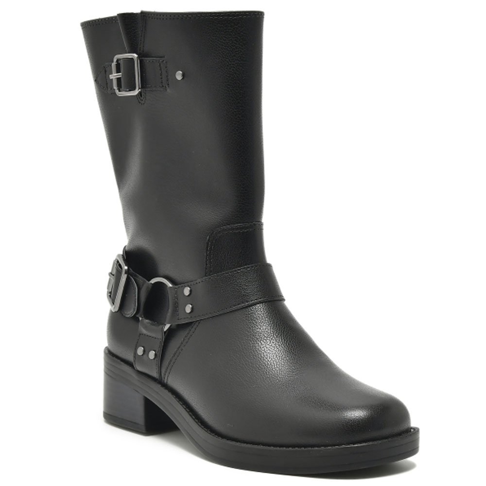 Bota Feminina Biker Cano Médio Preto Via Marte 035-002-01 Preto 3