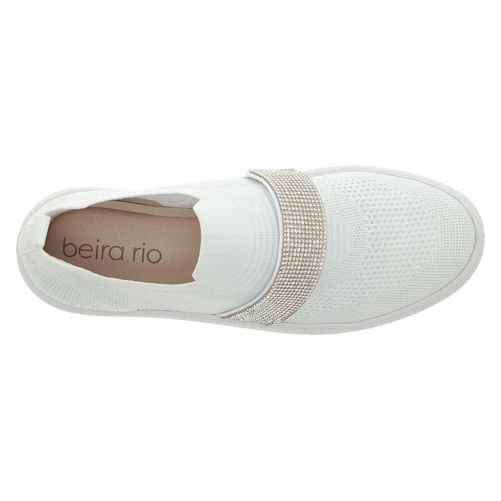 Tênis Feminino Slip On Branco Strass Multicolor Beira Rio 4280.133 Branco 4