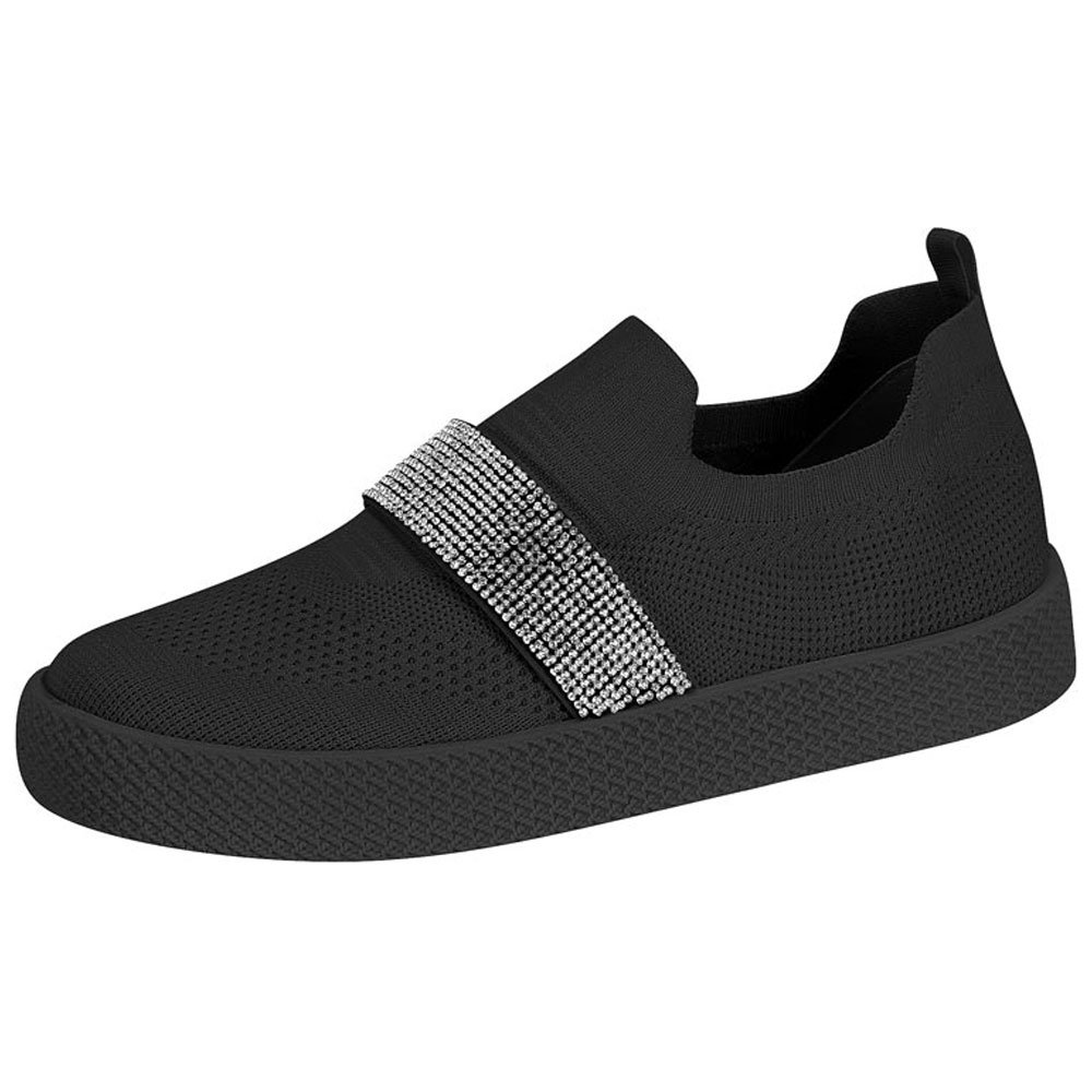 Tênis Feminino Slip On Preto Strass Beira Rio 4280.133 Preto 2