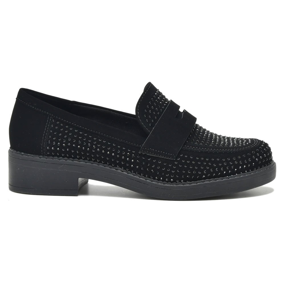 Mocassim Loafer Feminino Nobuck Preto Via Marte 011-006-01 Preto 1