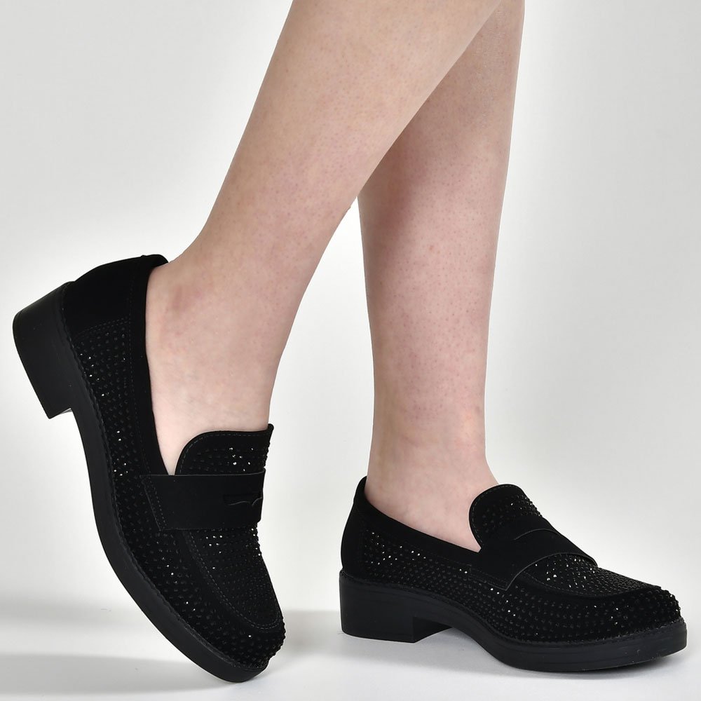 Mocassim Loafer Feminino Nobuck Preto Via Marte 011-006-01 Preto 2