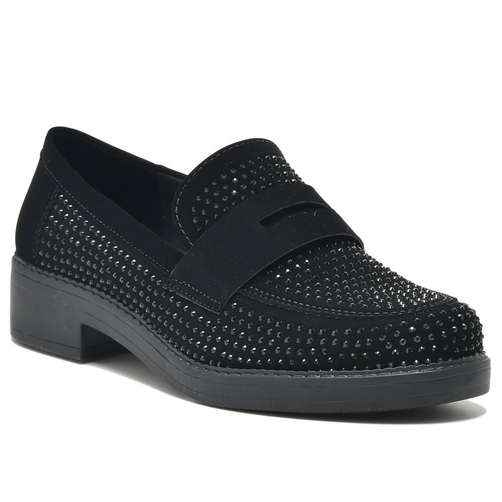 Mocassim Loafer Feminino Nobuck Preto Via Marte 011-006-01 Preto 3