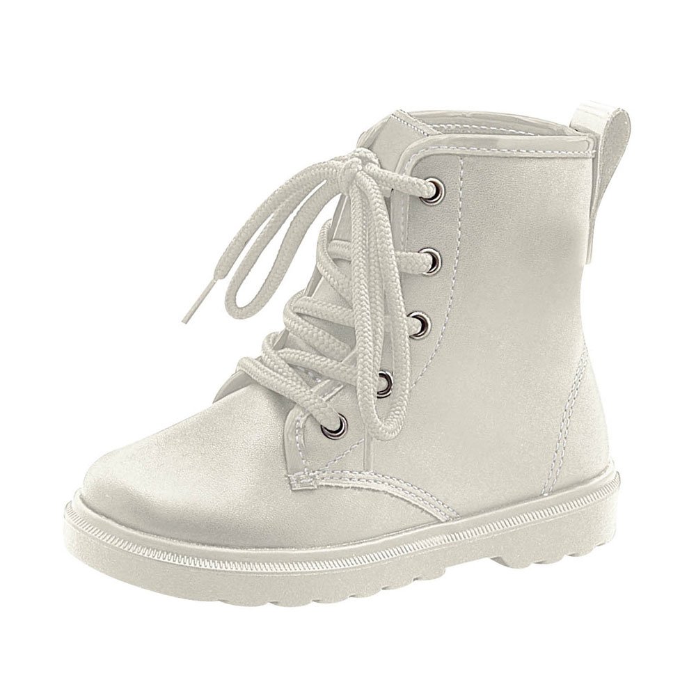 Bota Coturno Infantil Guty Off White Pé com Pé 30112-1532 Branco 2
