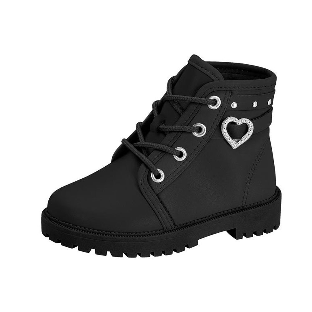 Bota Coturno Infantil Napa Preto Molekinha 2126.526 Preto 2