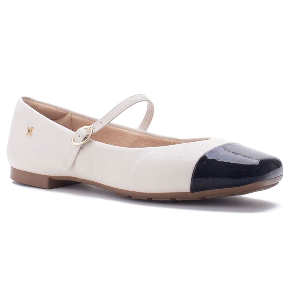 Sapatilha Feminina Boneca Off White Preto Softli Branco