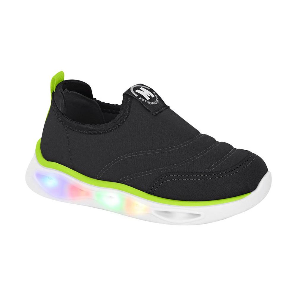 Tênis Infantil LED Preto Verde Molekinho 2620.103 Preto 1