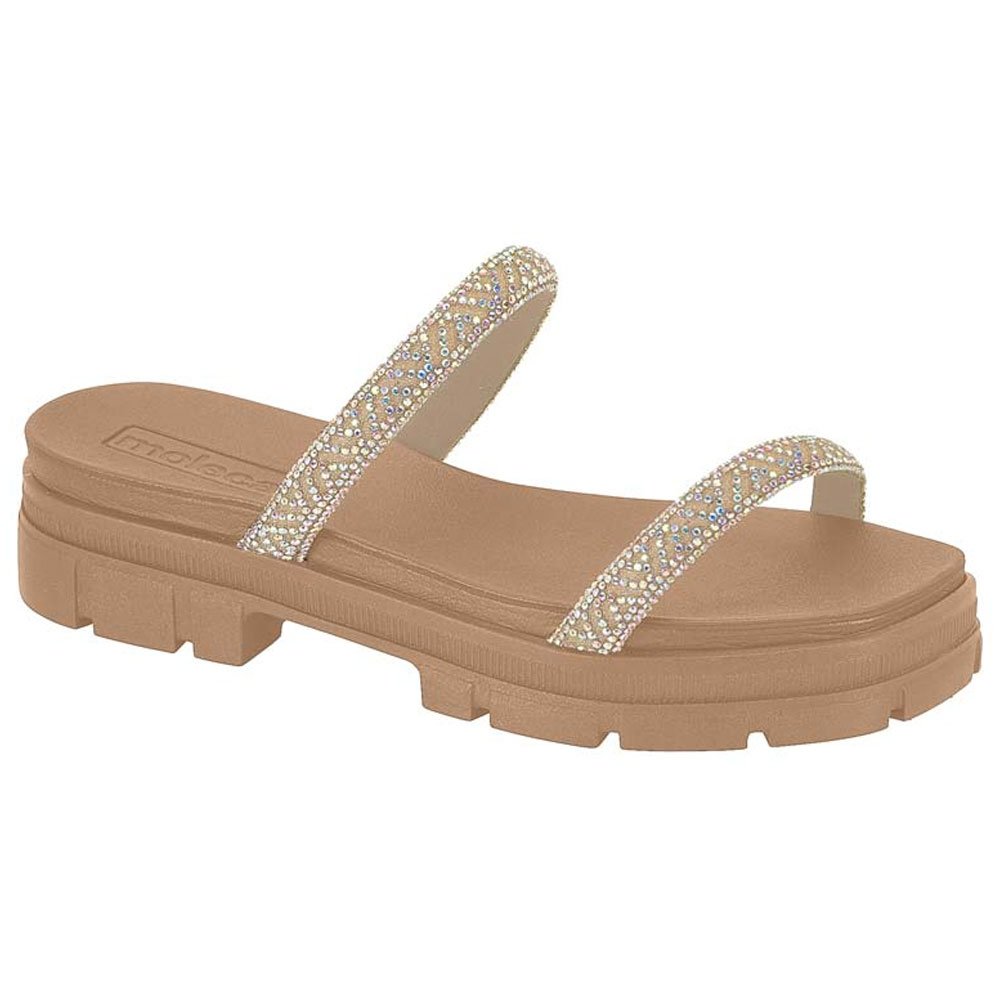 Chinelo Flatform Lisboa Creme Aurora Boreal Nude Moleca 5501.103 Bege 1