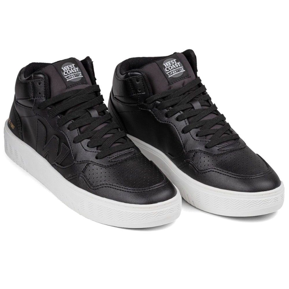 Tênis Masculino Cano Médio High Black White West Coast WC-69 Preto 2