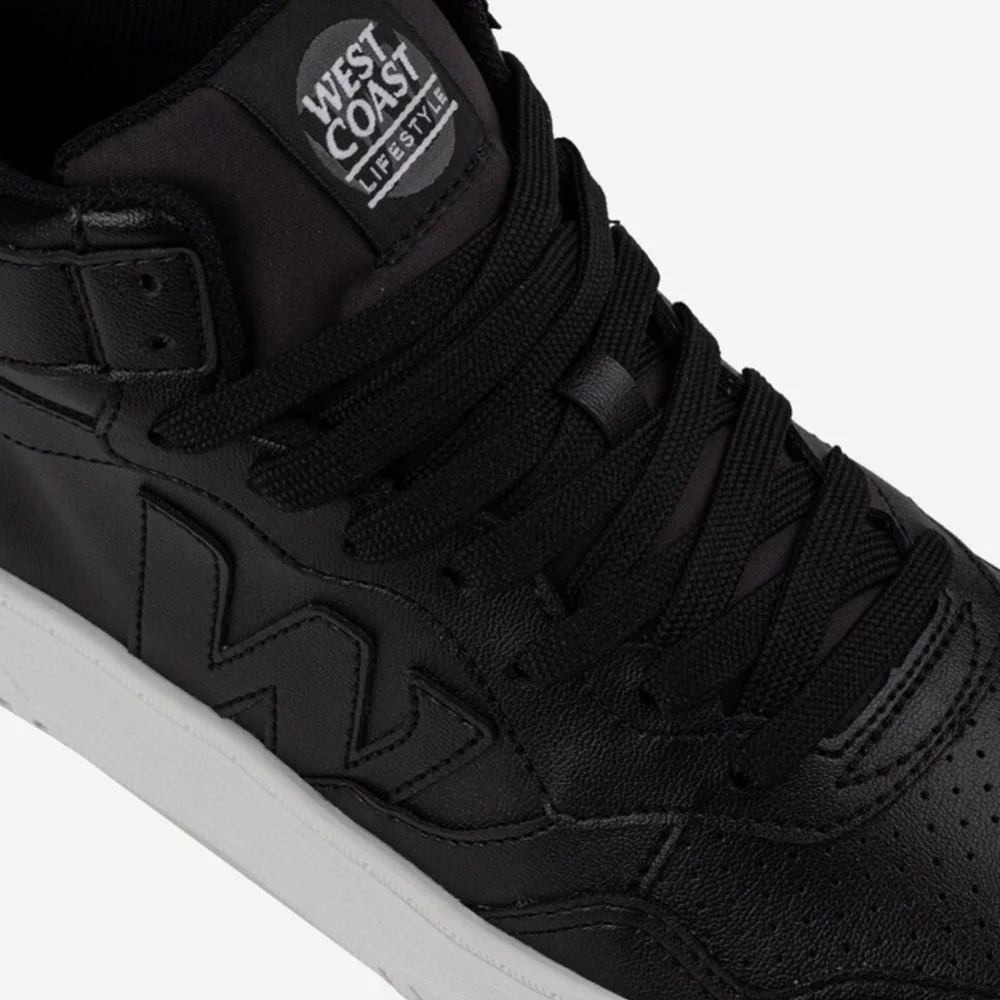 Tênis Masculino Cano Médio High Black White West Coast WC-69 Preto 4