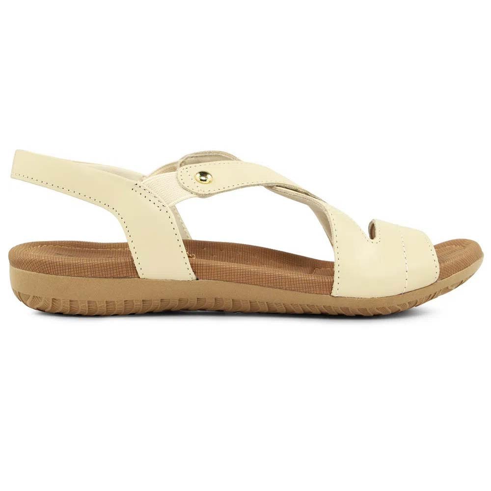 Sandália Rasteira Feminina Elástico Vanilla Usaflex R1804-11 Bege 1