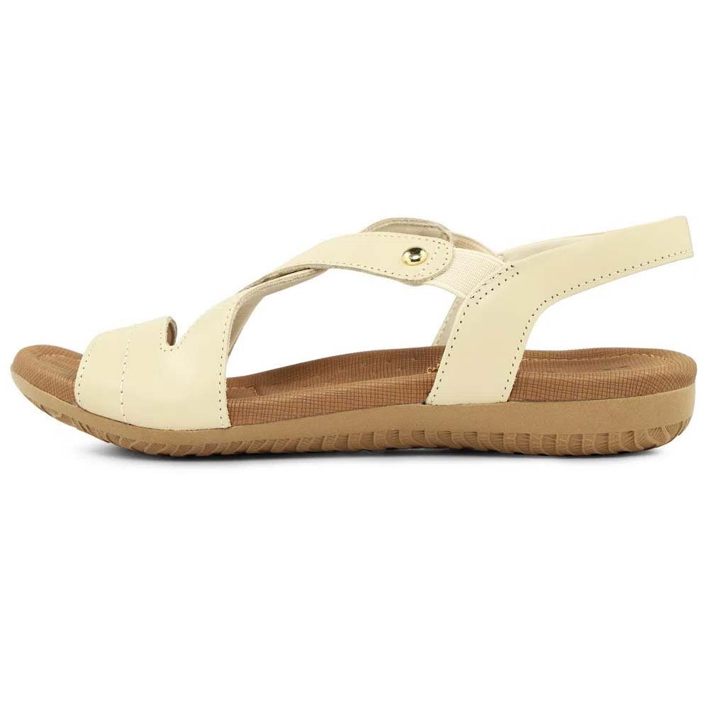 Sandália Rasteira Feminina Elástico Vanilla Usaflex R1804-11 Bege 2