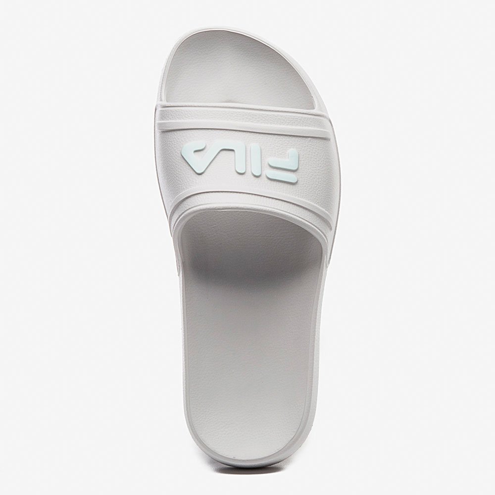 Chinelo Feminino Sleek Slide Branco Prata Verde Fila F02SD00011-6426 Branco 4
