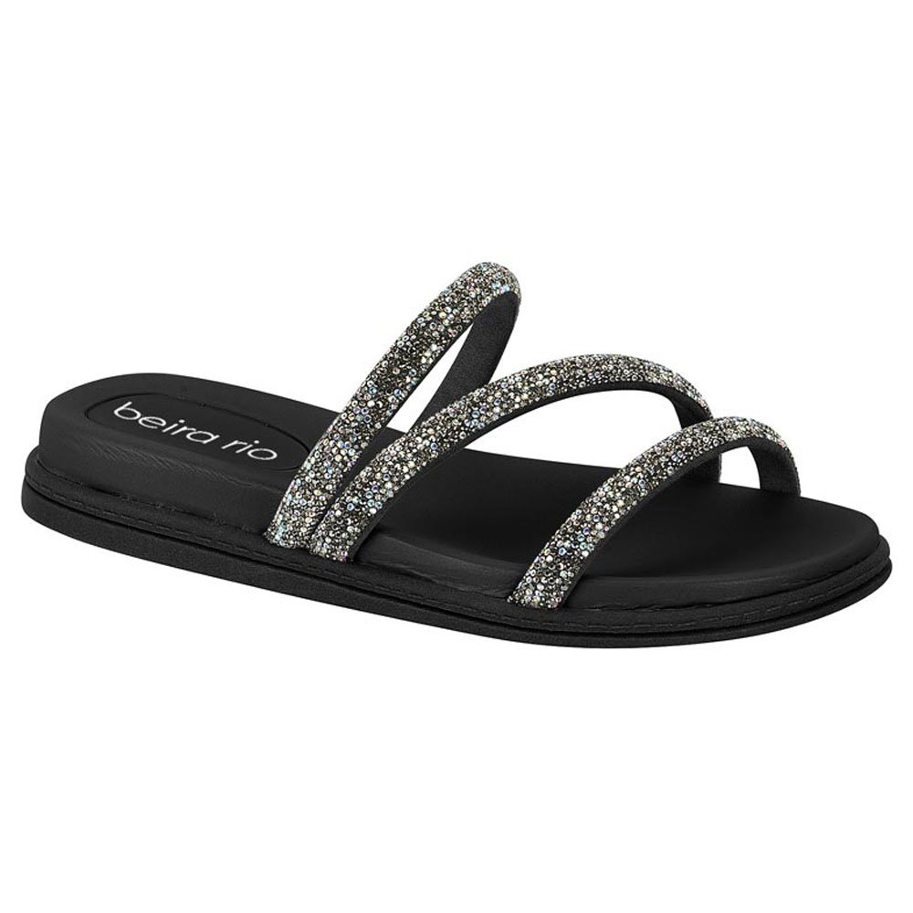 Chinelo Flatform Brilho Preto Grafite Aurora Boreal Beira Rio 8488.108 Preto 1