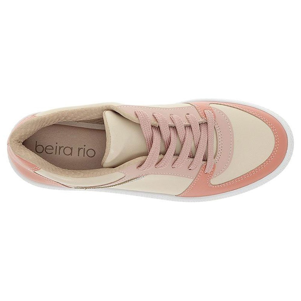 Tênis Casual Feminino Creme Papaia Rosa Beira Rio 4280.135 Bege 4