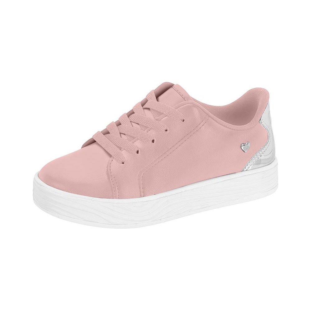 Tênis Infantil Feminino Napa Rosa Prata Molekinha 2520.1738 Rosa 2