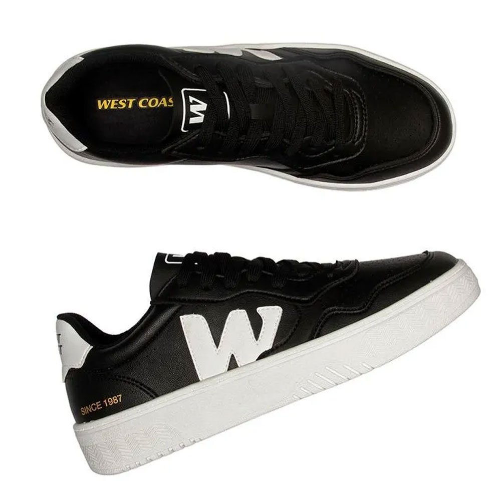Tênis Casual Masculino Black White White West Coast WC-101 Preto 4
