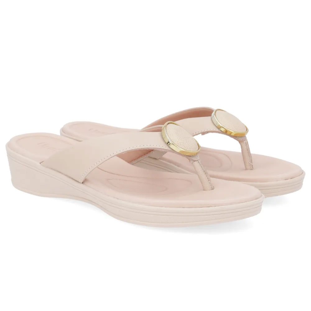 Chinelo Feminino Plataforma Couro Vanilla Usaflex UF0202-002 Branco 2