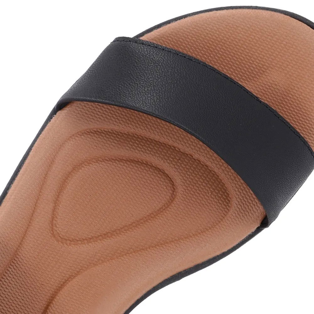 Tamanco Feminino Plataforma Couro Preto Usaflex UF0201-001 Preto 4