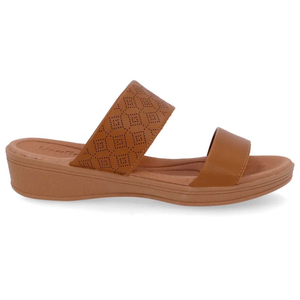 Tamanco Feminino Plataforma Couro Tan Usaflex UF0201-003 Marrom 1