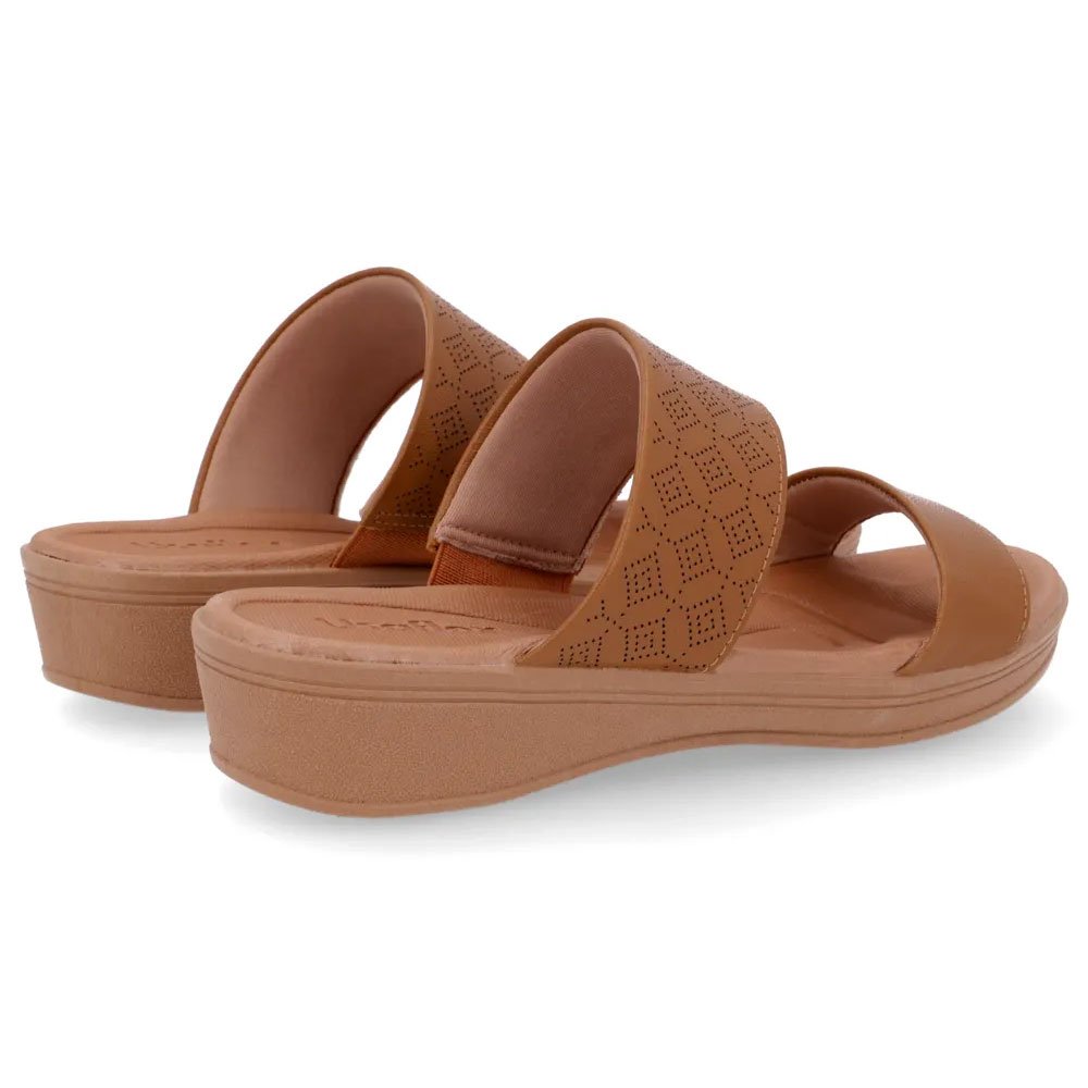Tamanco Feminino Plataforma Couro Tan Usaflex UF0201-003 Marrom 3