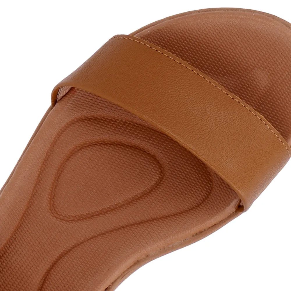 Tamanco Feminino Plataforma Couro Tan Usaflex UF0201-003 Marrom 4