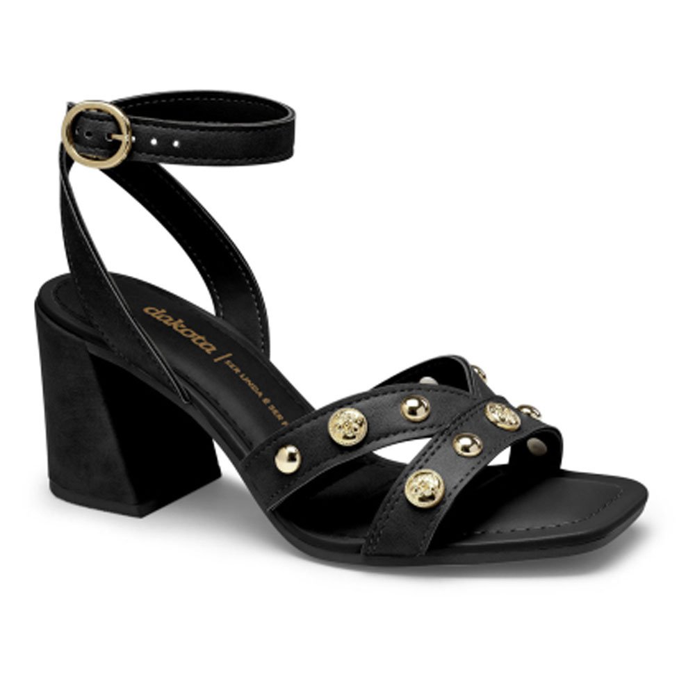 Sandália Feminina Salto Bloco Vertuo Preto Dakota Y8282-0001 Preto 1