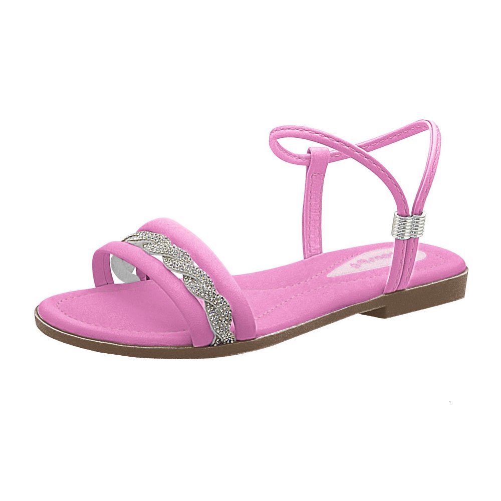 Sandália Infantil Rasteira Amarilis Pink Pé com Pé 37212-053 Rosa 2