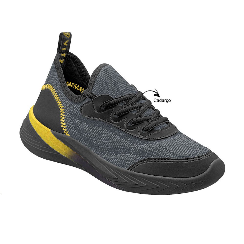 Tênis Infanto-juvenil Speed Flow Grafite Preto Vitz 390008-1089 Cinza 2