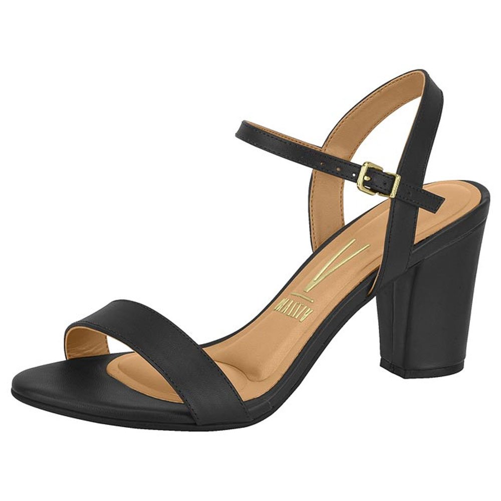 Sandália Feminina Salto Quadrado Pelica Preto Vizzano 6262.474 Preto 2