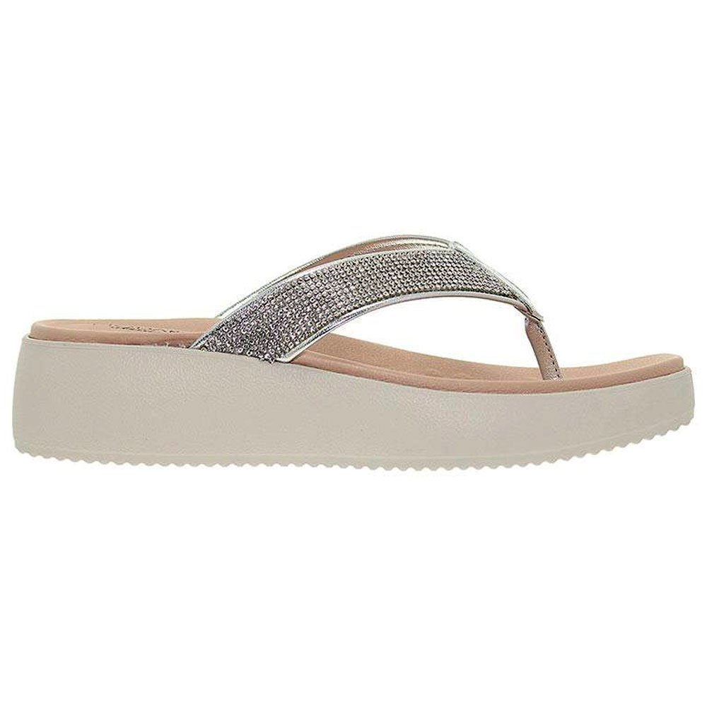 Chinelo Feminino Plataforma Prata Strass Modare 7189.105 Prata 2