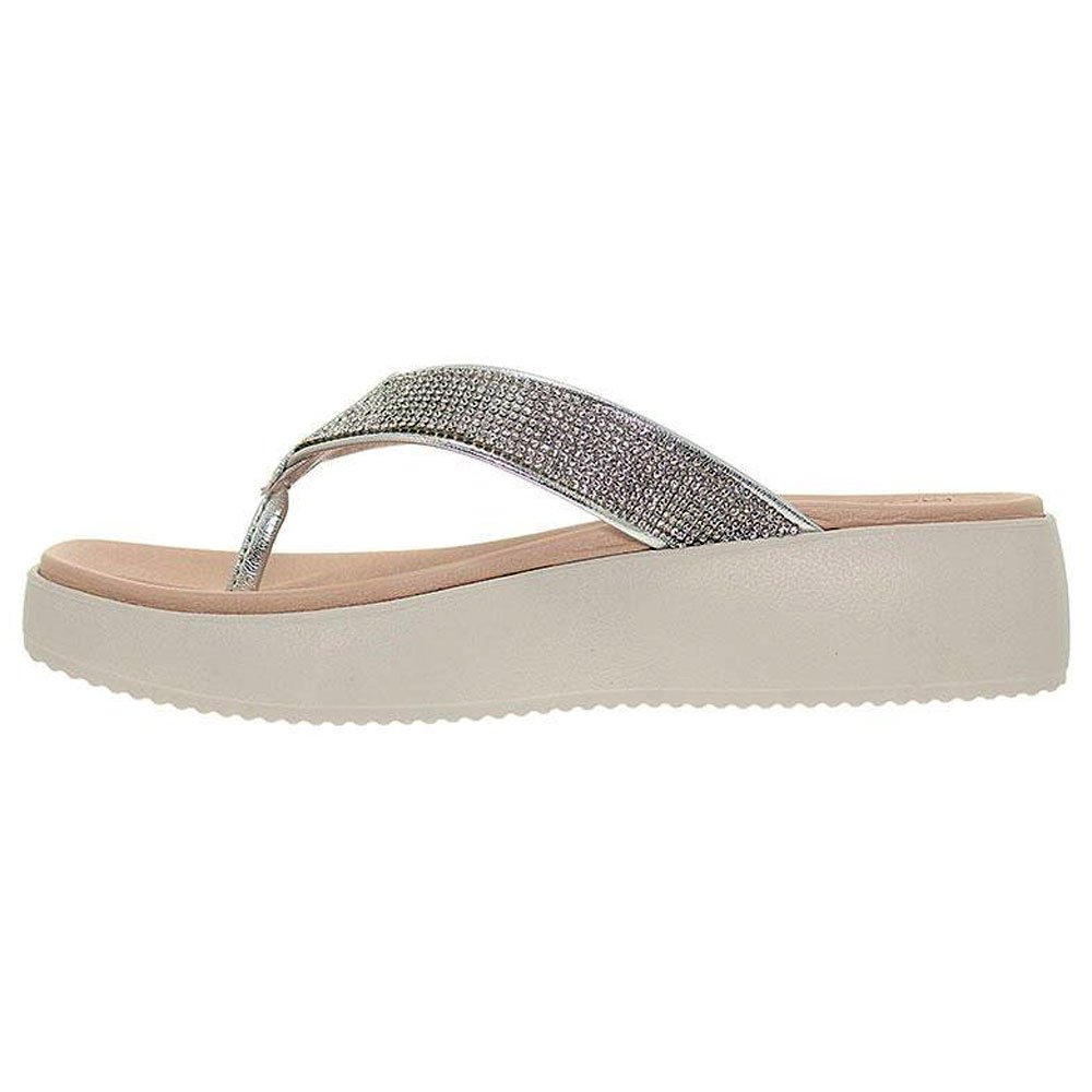 Chinelo Feminino Plataforma Prata Strass Modare 7189.105 Prata 3